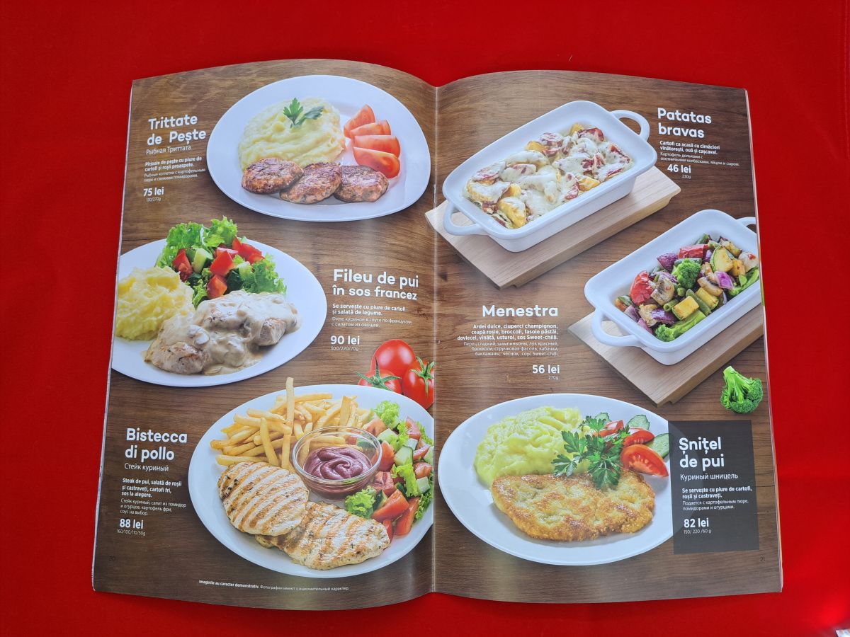 Catalog menu with food pictures