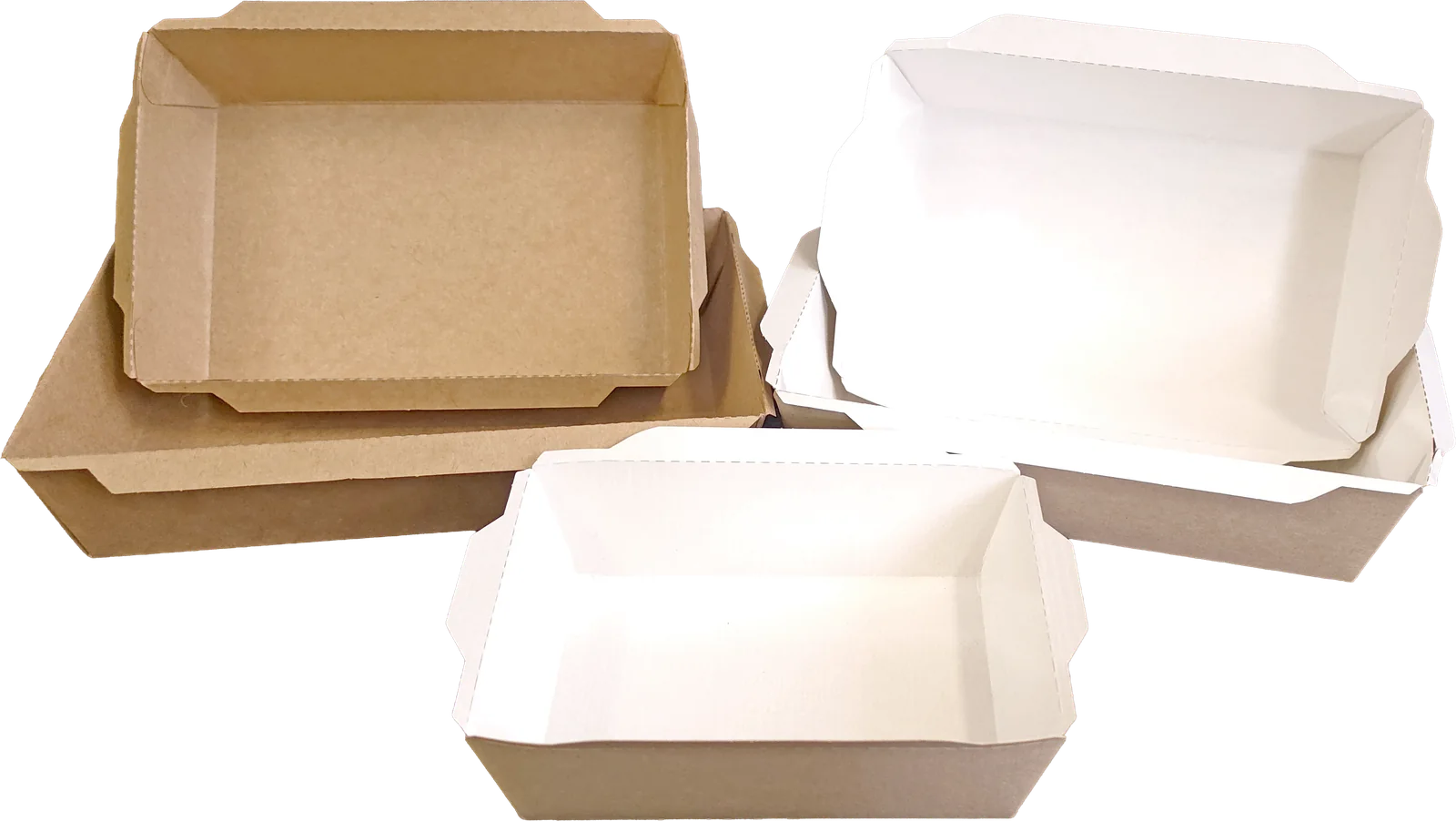 Kraft cardboard trays and lunch boxes for takeaway food