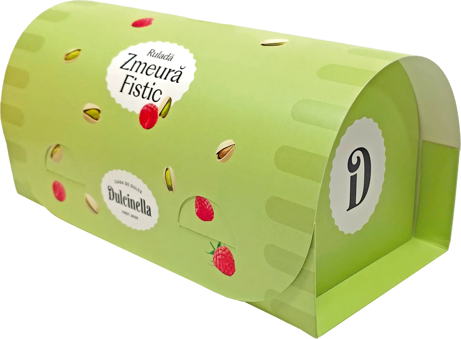Dulcinella Swiss-roll box with a curved lid — packaging made by Pergament